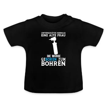 Zahn Zahnarzt Bohren Zahn Geschenk - Baby Bio-T-Shirt mit Rundhals - Schwarz - Vorne