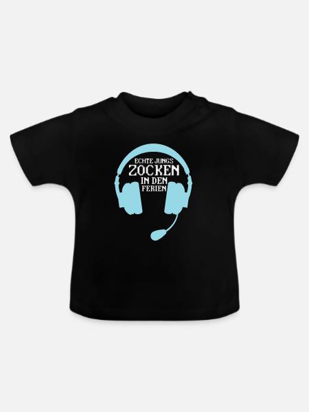 Gaming Zocken Konsole Geschenk - Baby Bio-T-Shirt mit Rundhals - Schwarz