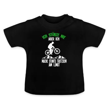 Mountainbike Rennen Mountainbike Fahrer Geschenk - Baby Bio-T-Shirt mit Rundhals - Schwarz - Vorne
