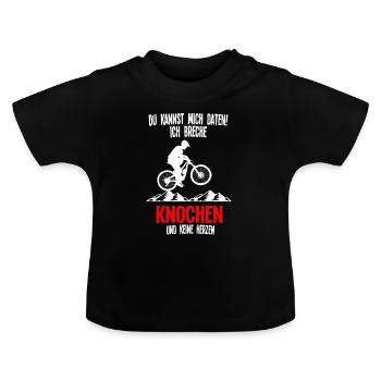 Mountainbike Rennen Mountainbike Fahrer Geschenk - Baby Bio-T-Shirt mit Rundhals - Schwarz - Vorne