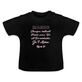 mamie - T-shirt bio col rond Bébé - noir - Devant