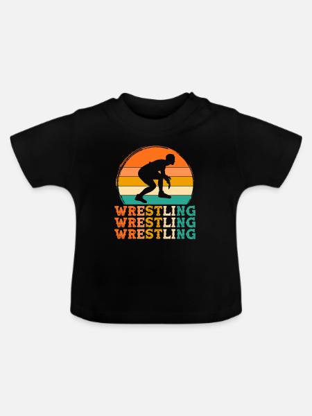 wrestl Retro-Design wrestl Geschenk - Baby Bio-T-Shirt mit Rundhals - Schwarz