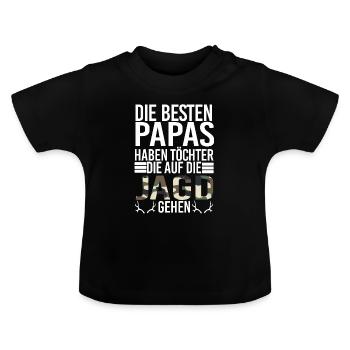 Jäger Papa Jägerin Geschenk - Baby Bio-T-Shirt mit Rundhals - Schwarz - Vorne