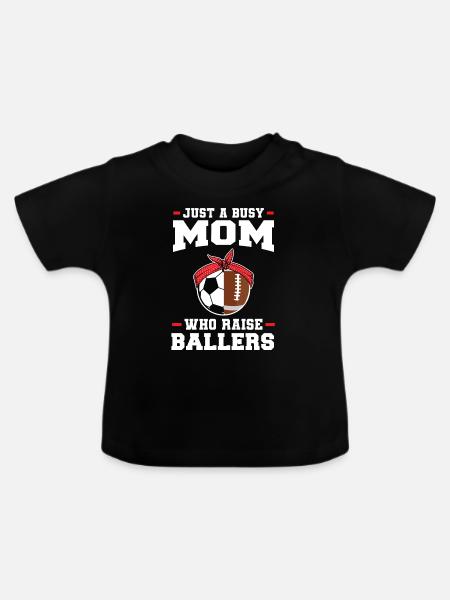 baller fussball baller Geschenk - Baby Bio-T-Shirt mit Rundhals - Schwarz