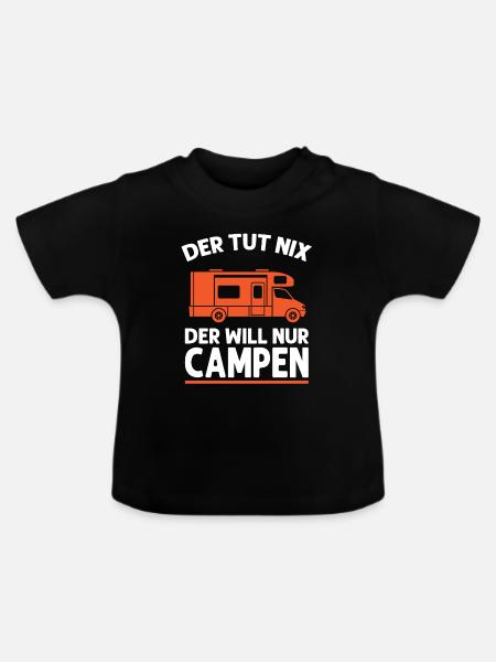 Camper Campen Camping Geschenk - Baby Bio-T-Shirt mit Rundhals - Schwarz
