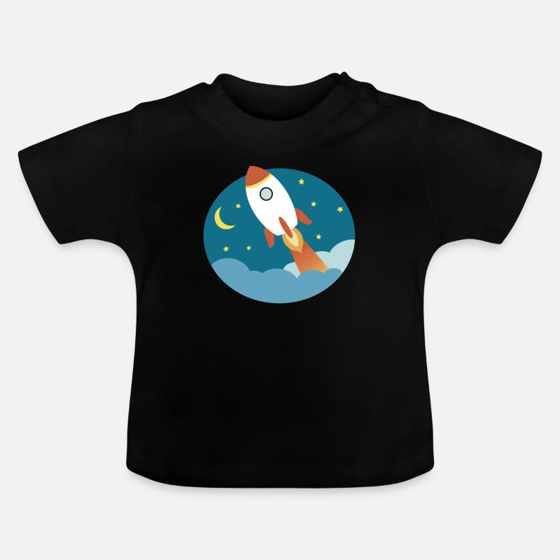 Fusée qui décolle - T-shirt bio col rond Bébé - noir