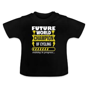 Future world champion in cycling,sports - Baby Organic T-Shirt with Round Neck - black - Front