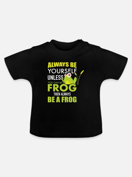 Frosch Sei ein Frosch wenn du kannst - Ekologisk T-shirt med rund hals baby - svart