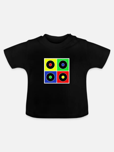 Vinyl - Baby Bio-T-Shirt mit Rundhals - Schwarz