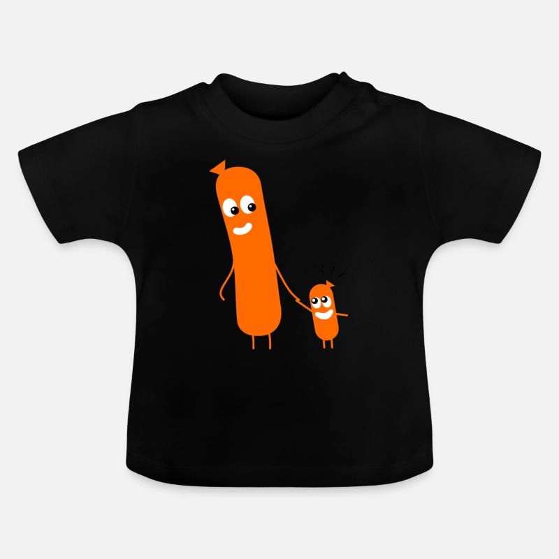 Les saucisses gaies - T-shirt bio col rond Bébé - noir