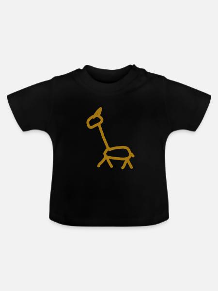 Giraffe - Baby Bio-T-Shirt mit Rundhals - Schwarz