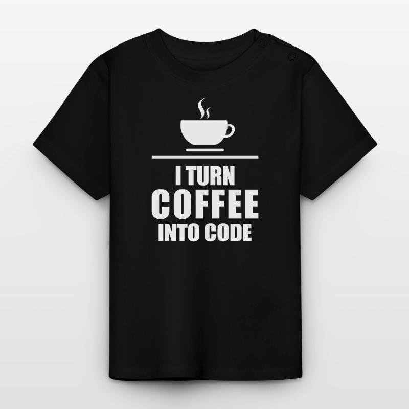 Coffee Caffeine Programming Code Baby Organic T-Shirt with Round Neck