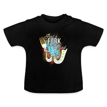 Soyez la fourche sur votre chemin Art Design - T-shirt bio col rond Bébé - noir - Devant
