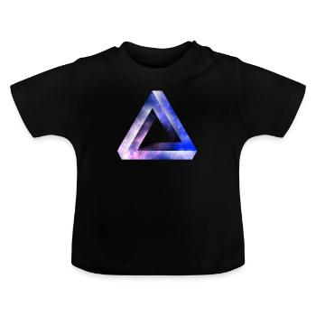 optical illusion triangle - Baby Organic T-Shirt with Round Neck - black - Front