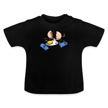 Skateboard Unfall Ei - Baby Bio-T-Shirt mit Rundhals - Schwarz - Vorne