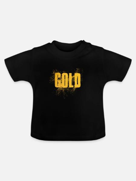 Gold - Økologisk T-shirt til baby, rund hals - sort