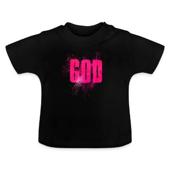 God - Baby Organic T-Shirt with Round Neck - black - Front