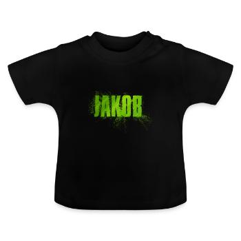 James - Baby Organic T-Shirt with Round Neck - black - Front