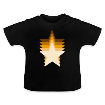 braune Sternschnuppe - Baby Bio-T-Shirt mit Rundhals - Schwarz - Vorne