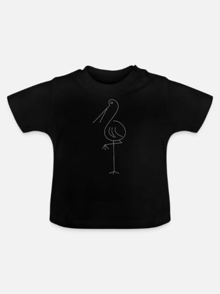 bird - Baby Organic T-Shirt with Round Neck - black