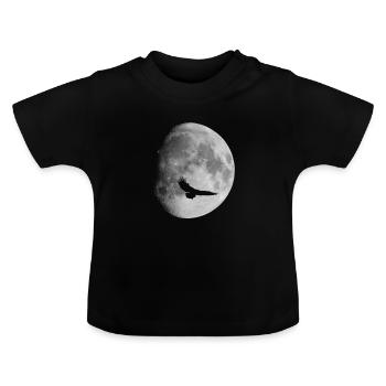Full Moon Moon Moon Addicted Blood Moon Eagle Astro - Baby Organic T-Shirt with Round Neck - black - Front