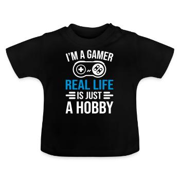 Gamer Real Life - T-shirt bio col rond Bébé - noir - Devant