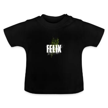 Felix - Baby Organic T-Shirt with Round Neck - black - Front