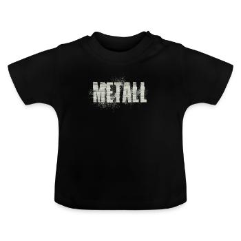 Metal - Baby Organic T-Shirt with Round Neck - black - Front