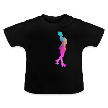 Roller Skating Roller Skate Pirouette Polygon Gift - Baby Organic T-Shirt with Round Neck - black - Front
