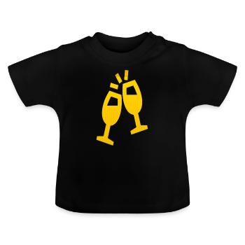Cheers! - Baby Organic T-Shirt with Round Neck - black - Front
