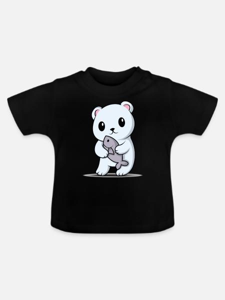 Eisbär - Baby Bio-T-Shirt mit Rundhals - Schwarz