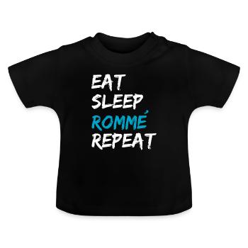 Rommè Rommee cadeau double tête Rummikub Rummy - T-shirt bio col rond Bébé - noir - Devant