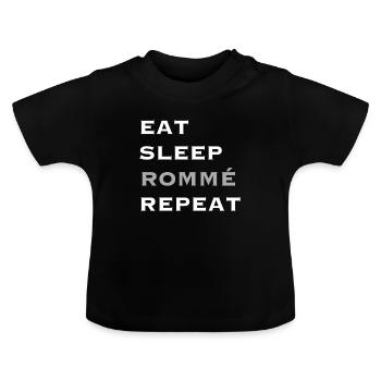 Rommè Rommee cadeau double tête Rummikub Rummy - T-shirt bio col rond Bébé - noir - Devant