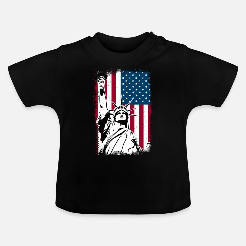 Freiheitsstatue Amerika - Baby Bio-T-Shirt mit Rundhals - Schwarz