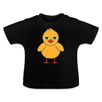 Bird, Chicks "Little Bird" - Baby Organic T-Shirt with Round Neck - black - Front