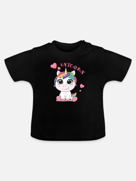 Unicorn - Baby Bio-T-Shirt mit Rundhals - Schwarz