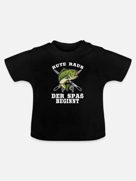 Rute raus der Spass beginnt - Baby Bio-T-Shirt mit Rundhals - Schwarz