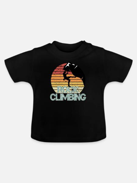 Felsklettern - Baby Bio-T-Shirt mit Rundhals - Schwarz