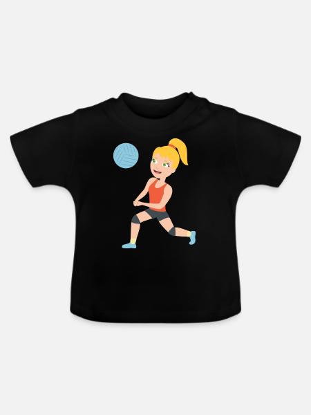volleyball Spielerin - Baby Bio-T-Shirt mit Rundhals - Schwarz