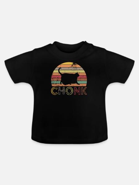 Chonk Cat - Baby Bio-T-Shirt mit Rundhals - Schwarz