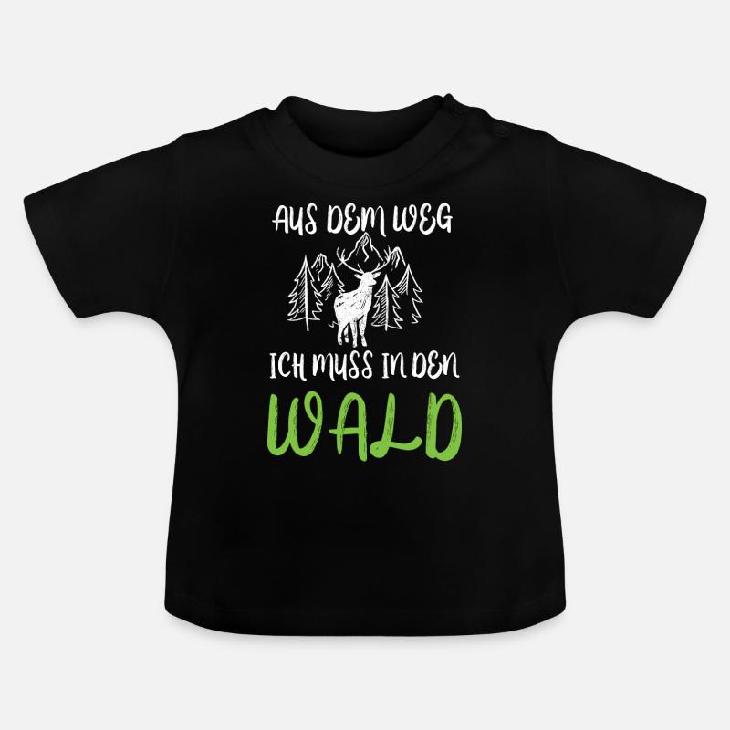 Je dois m'éloigner du chemin dans les bois - T-shirt bio col rond Bébé - noir