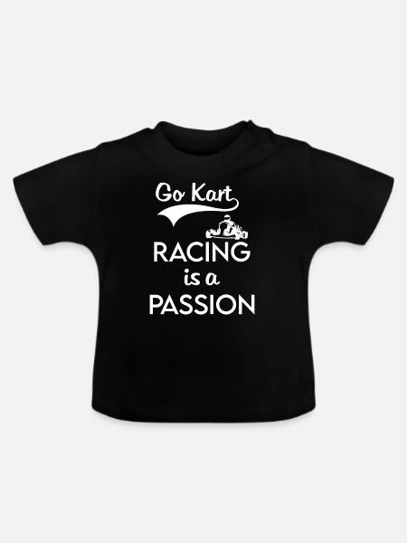 Go Kart Rennen - Baby Bio-T-Shirt mit Rundhals - Schwarz
