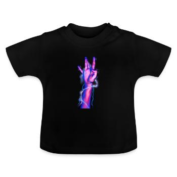 Signe de main Westside côté côte ouest - T-shirt bio col rond Bébé - noir - Devant