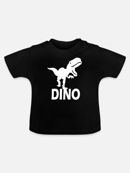 Dinosaurier Dino - Baby Bio-T-Shirt mit Rundhals - Schwarz