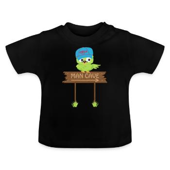 Owl MAN CAVE - Baby Bio-T-Shirt mit Rundhals - Schwarz - Vorne