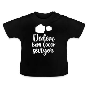 Dede Turc grand-père Newborn cadeau Hediye Baby - T-shirt bio col rond Bébé - noir - Devant