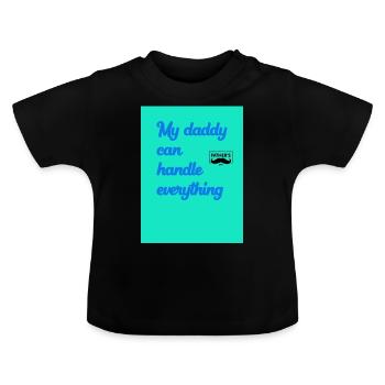 Daddy - Baby Organic T-Shirt with Round Neck - black - Front
