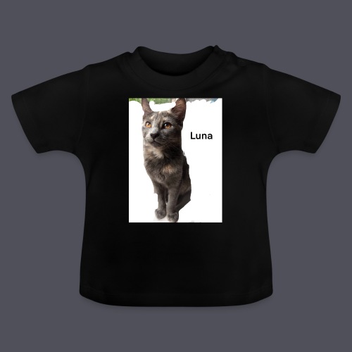 Luna The Kitten and Quote Combination - Baby Organic T-Shirt with Round Neck