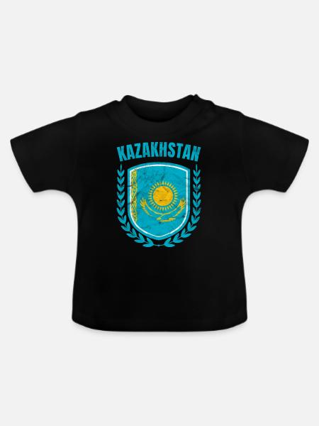 Kasachstan - Baby Bio-T-Shirt mit Rundhals - Schwarz