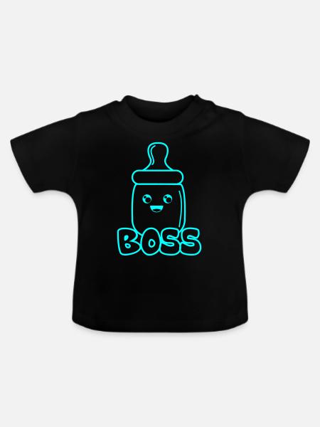 babyflasche boss 01 - Baby Bio-T-Shirt mit Rundhals - Schwarz